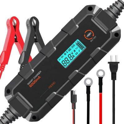 China 2021 New Product Car Battery Charger 220v AC to DC 12v Lead Acid Battery Charger 6A Battery Charger for sale