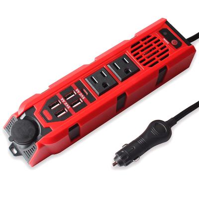 China Solar Power System Home Type-C 3.0 DC to AC 12v 220v 200W Rechargeable Power Inverter Car Power Inverter with Cigar Lighter Port and 4*2.1 USB Ports AT for sale