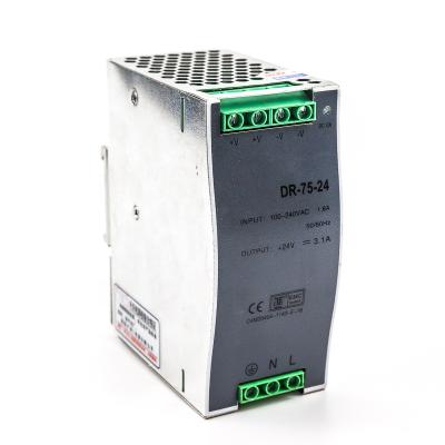 China Industrial Automation HAGORS DR-75 3.2A 220VAC Industrial Control to 24v Switch Power Supply Din Rail for sale