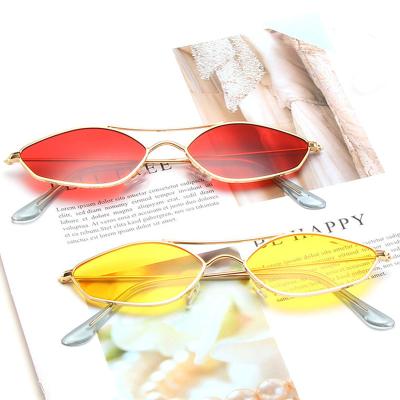 China New Double Beam Sun Glasses Fashionable Personality Cheap Sun Glasses Promotion Fashion Metal Irregular Glasses Wholesale for sale