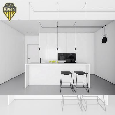 China KING V White Kitchen Foshan Factory Direct Sale Durable Simple Cheap Customized Kitchen , With Island for sale