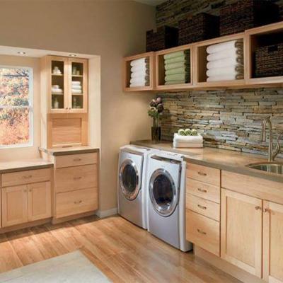 China Durable Modern Wooden Laundry Cabinet Bathroom Laundry Tub Cabinet KINGV for sale