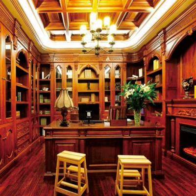 China KINGV durable solid wood export in America classic studyroom furniture custom wooden bookcase storage cabinets for sale