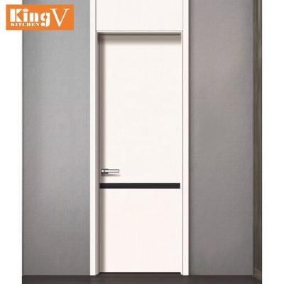 China Modern Modern Bedroom Door Design Melamine MDF Interior Wooden Hotel Room Wooden Door With Frames for sale