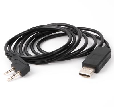 China wholesale PL2303 Computer UART TTL USB to 3 Right Angle Pole TRS 3.5mm 2.5mm Dual Jack Serial Programming Audio Cable for sale