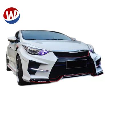 China High quality pp body kits for Hyundai elantra 2011-2016 body rear spoiler EX side skirt rear bumper kit front bumper kit for sale