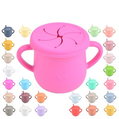 China Portable Baby Disposable Snack Cup BPA Free Feeding Cup Children Removable Lid Toddler Kids Cups Silicone Infant Auxiliary Food Snack Cups for sale