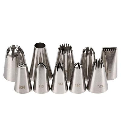 China 1000styles Disposable Cake Decorating Icing Piping Tip Set 304 Stainless Steel Pastry Cake Baking Tools For Cupcakes Cookies Decorating for sale