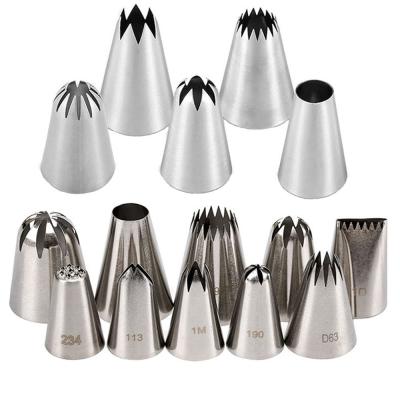 China Disposable Cake Decorating Nozzles 304 Stainless Steel 1M 2D 2F Large Size Baking Nozzle Icing Piping Tips Making Flower Tulips Cake Nozzle for sale