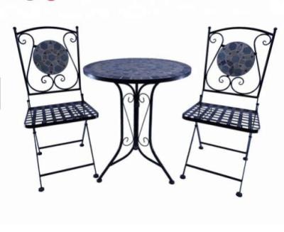 China Outdoor Table Mosaic Pattern Iron Coffee Table Set for sale