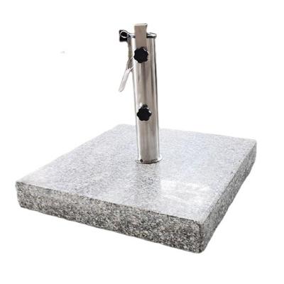 China Fast Shipping Modern Black Garden Patio 35kg 40kg Square Granite Umbrella Base Parasol Base With Handle Wheels for sale