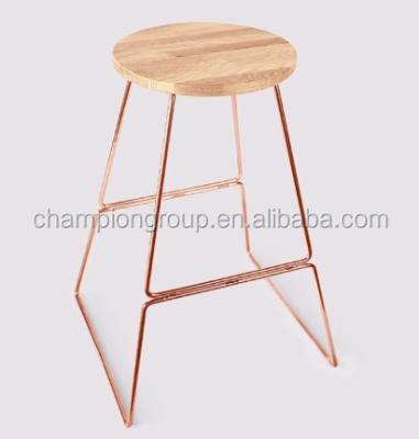 China Modern steel bar chair with solid wood seat, WR-3348S for sale