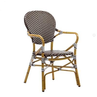 China Garden Set All Weather French Style Bistro Furniture Chair With Arm for sale