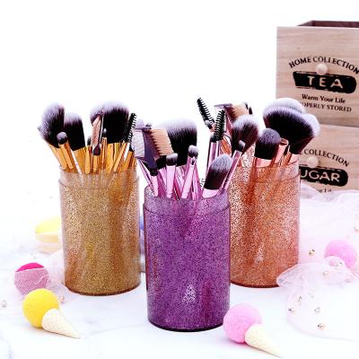 China Beauty Care Makeup Tools 12pcs Starry Sky Rose Crystal Handle Makeup Tool for sale