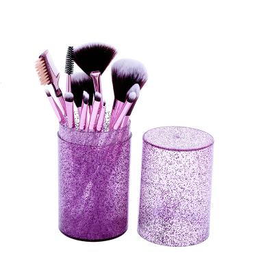 China Beauty care makeup tools logo free samples 12 pcs custom setpurple makeup brush set for sale