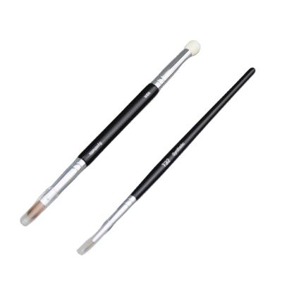 China Angular Blush Cosmetic Makeup Brush Eye Makeup Brush Dark Blue Cheek Makeup Brush With Double Brush Head for sale