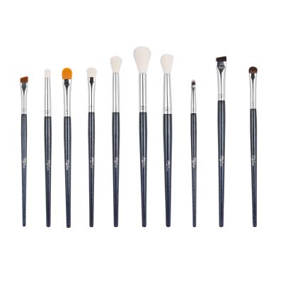 China Angular Blush Makeup Brushes 10pcs New Gradient Blue Makeup Brush Set Colorful Handle Cosmetic Brush Set for sale