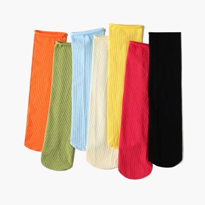 China Spring Summer 30 Candy Color QUICK DRY Pile Casual Cotton Slouch Socks For Girls Ladies Women Soft Socks for sale