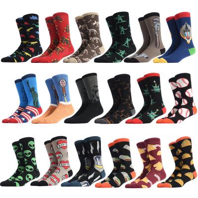 China Novelty Design Crazy QUICK DRY Fun Patterned Cotton Casual Wear Socks Colorful Funny Gift Men Crew Socks for sale