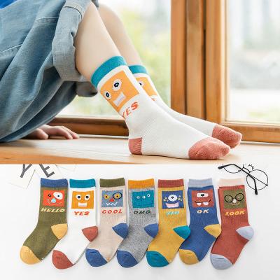 China Autumn Winter Standard Cartoon Emojo Spring Design Spring Ankle Cotton Sock Kids Casual Boys Socks for sale