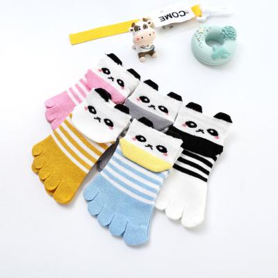 China Wholesale Breathable Summer Baby Where Nesh Knocks Cute Cartoon Panda Kids Five Finger Toe Knocks 1-3-6-10 Years Old Children Socks for sale