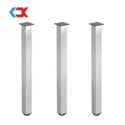 China Chrome Square Modern Adjustable Tube Furniture Long Height Legs Iron Table Feet Metal Desk Leg For Dining for sale