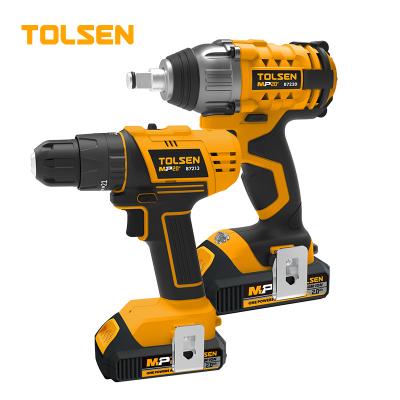 China TOLSEN 87240 20v 1500 rpm 35 nanometer Li-ion Cordless Combo Kits Yellow Machine Tool Kits 1.5-10mm for sale