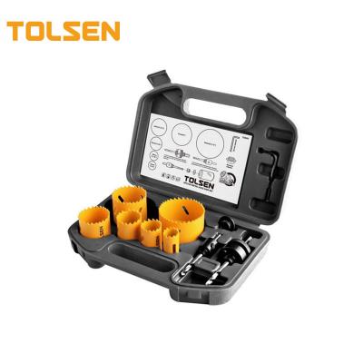 China Masonry Drilling TOLSEN 75860 Bi-Metal Wood Drill Bits 9pcs Hole Saw Set for sale