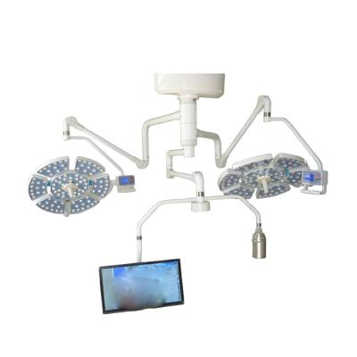 China Operating Room Surgery JQ-LED0707 Double Dome 180,000lux LED Surgical Light with Camera and LCD Monitor Main Operataing Light for sale