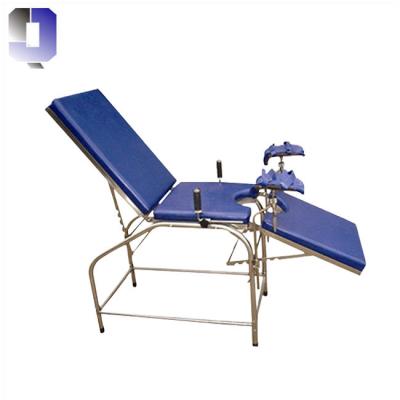 China Gynecology Examination JQ-2005 Stainless Steel Material Manual Portable Gynecology Examination Table Chair for sale