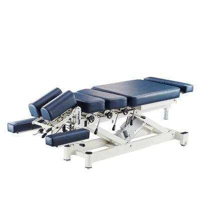 China High quality durable medical manual drop table chiropractic bed physiotherapy uphostery PVC JQ-EL08 spinal treatment bed L180*W55cm for sale