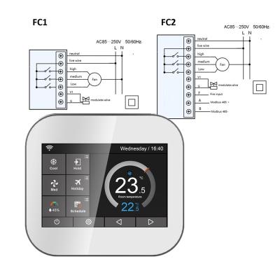 China Modbus RTU/TCP Wall Mounted Digital Valve 2 Pipe Modulating Thermostat MC6-FC1 for sale