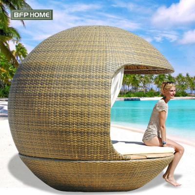 China Nordic Style Rattan Home Furniture Sofa Bed Sleeping Sunbathing Daybed Outdoor Patio Outdoor Furniture for sale