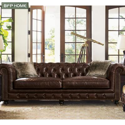 Cina BFP Adjustable Home Style (Other) Classic American Style Chesterfield Sofa Bed Sofa Set Leather Sofa Bed in vendita