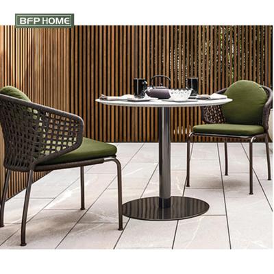 China BFP Modern Home Latest Design Garden Sets Aluminum Outdoor Chair Table Set Rattan Furniture Patio Chair for sale