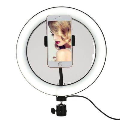 China Shine 10W LED Ring Light Dimmable Ringlight Photography Adjustable Makeup Ring Light Lamp with Light Stand for sale