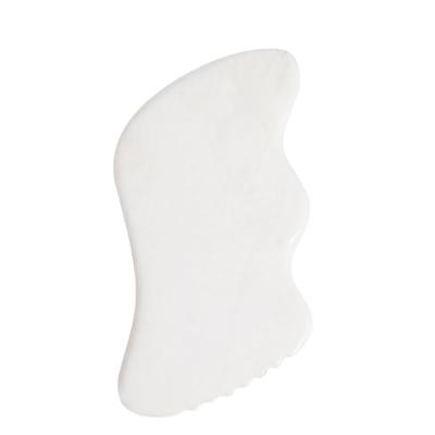 China OEM Private Label Jade Healing Stone High Quality White Ear Face Shape Gua Sha Handmade Stone Scraping Massager Beauty Facial Tools for sale