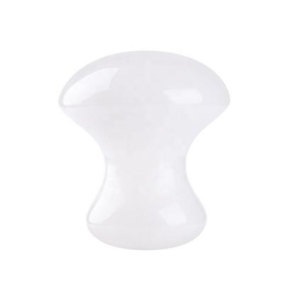 China Hot Selling Gua Jade Mushroom Massage Scraping Tools Shaped Crystal Mushroom Sha Face Wooden Sha White Gua Scrape Massage Stone for sale