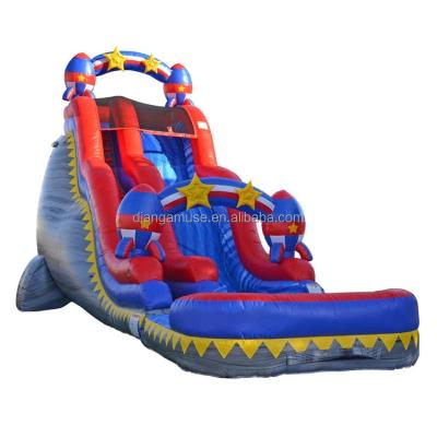 China Hot Sale PVC Material PVC Inflatable Slide With Pool Slide Bouncy Rocket Inflatable Water Slide For Kids for sale