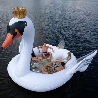 China 6 person glitter swan inflatable pool float party big relax inflatable float boat for sale 485*447*226cm for sale