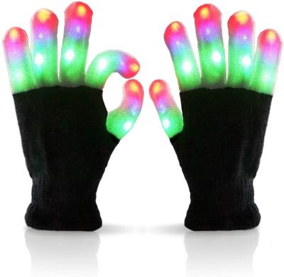 China Hot Selling Kids Toy Led Gloves Custom Party Kids Adults Glowing Acrylic Mitten LED Lighting Hot Finger Led Flash Light Gloves for sale