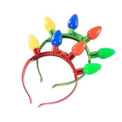 China Kids Play Lighted Bulb Headband Wholesale Christmas Party Light Bulb Headband Party Supplier Christmas Light Bulb for sale