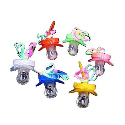 China Kids Play Led Light Funny Colorful Flashing Pacifier Gift Novelty Up Nipple Whistle Led Light for sale