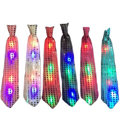 China NEW ! Multiple Color LED Lights Light Up Neck Tie LED Bow Scarf Novelty Tie Party Glowing Flashing Ties for sale