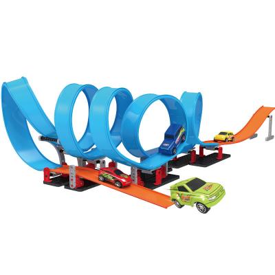 China 67PCS Lane Attack Racing Eco-friendly Material Spinning Boys Fit Racing Lane Marker Racing Lane Toy Set for sale