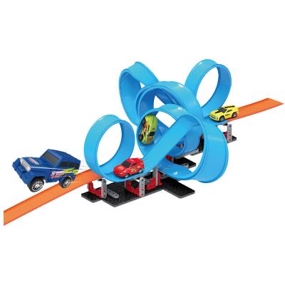 China Eco-friendly Material Boys Assembled Toys 111PCS Rail Car Model Children's DIY High-Speed ​​Assembled Building Block Toys for sale