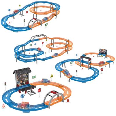 China Assembly Eco-friendly Material Educational Toy Set Children's Electric Car Track Parking Lot Model Toy for sale