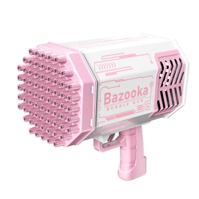 China Bazooka Bubble Gun Rocket 69 Holes Soap Bubbles Machine Gun Auto Blower With Light Toys For Children Kids Day Gift for sale