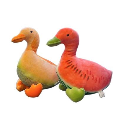 China Kids Gift 3D Sublimation Duck Plush Toy Doll Pillow Stuffed Toy Animals Watermelon Fruit Duck Stuffed Toy for sale