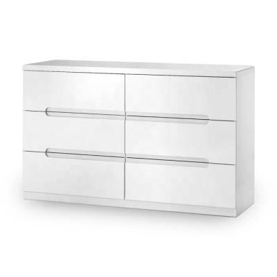 China (Other)Adjustable White High Gloss Bedroom 2+4 Drawers Storage Dresser for sale